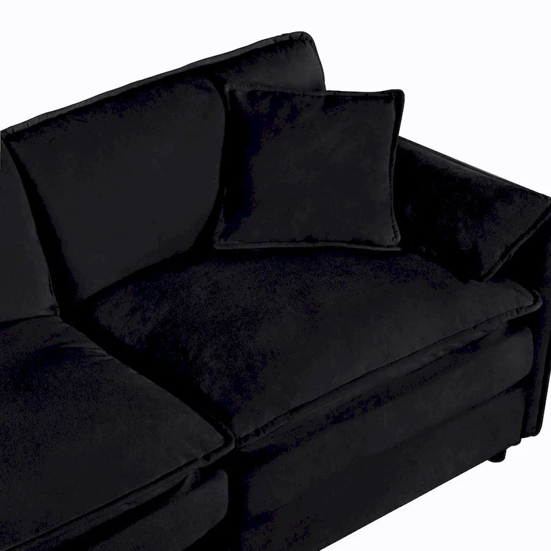 3-Seater Chenille Cloud Sofa with Deep Seats, Storage Pockets & 3 Pillows, 800 lb Capacity