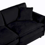 3-Seater Chenille Cloud Sofa with Deep Seats, Storage Pockets & 3 Pillows, 800 lb Capacity