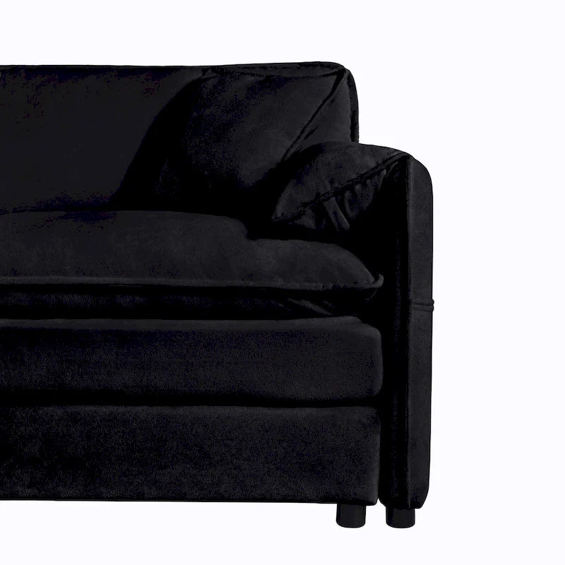3-Seater Chenille Cloud Sofa with Deep Seats, Storage Pockets & 3 Pillows, 800 lb Capacity