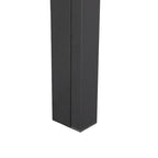 Round Dining Table Powder-Coated Aluminum Top with Slatted Design and Umbrella Hole for Family Gatherings & Parties