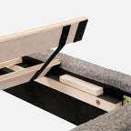 Queen Boucle Upholstered Platform Bed, Velcro Noise-Reduction Straps, 800 lb Capacity