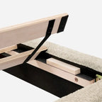 Queen Boucle Upholstered Platform Bed, Velcro Noise-Reduction Straps, 800 lb Capacity