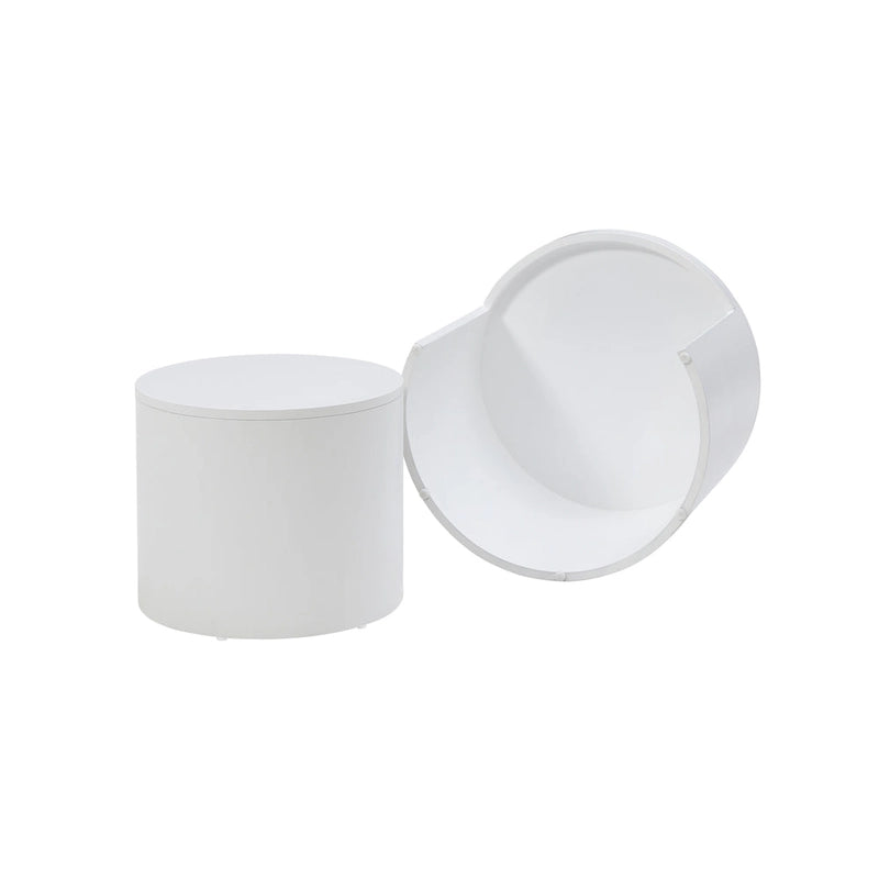 Modern 2-piece Round Table Set with Coffee Table and End Table for Living Room