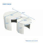 Modern 2-piece Round Table Set with Coffee Table and End Table for Living Room