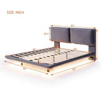 Queen Velvet Upholstered Floating Platform Bed with Motion Sensor Light & USB Ports