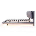Queen Velvet Upholstered Floating Platform Bed with Motion Sensor Light & USB Ports
