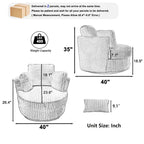 Oversized 360° Swivel Round Barrel Chair, Soft Plush Corduroy, 4 Pillows, 400 lb Capacity