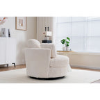 Oversized 360° Swivel Round Barrel Chair, Soft Plush Corduroy, 4 Pillows, 400 lb Capacity