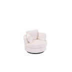 Oversized 360° Swivel Round Barrel Chair, Soft Plush Corduroy, 4 Pillows, 400 lb Capacity