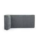 Contemporary Fabric Chaise Lounge, 66" Deep, Silver Bracket Legs & Plush Backrest Pillow