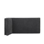 Contemporary Fabric Chaise Lounge, 66" Deep, Silver Bracket Legs & Plush Backrest Pillow