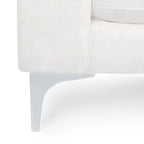 Contemporary Fabric Chaise Lounge, 66" Deep, Silver Bracket Legs & Plush Backrest Pillow