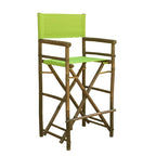 Zew Handcrafted Espresso Bamboo Bar Height Director Chair