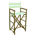 Zew Handcrafted Espresso Bamboo Bar Height Director Chair
