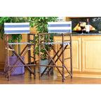 Zew Handcrafted Espresso Bamboo Bar Height Director Chair