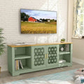 70" Ranch Rustic TV Stand for 82" TVs, Decorative Floral Doors & Cable Management Cutouts