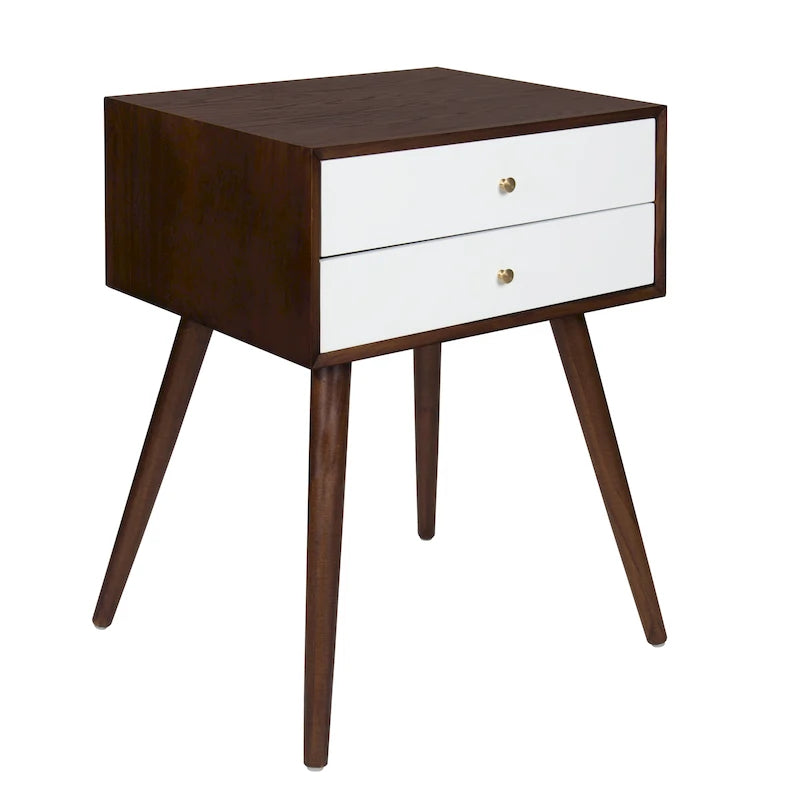 Finco Nightstand Side Table with 2 Drawers