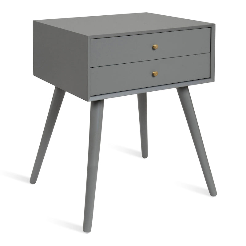 Finco Nightstand Side Table with 2 Drawers