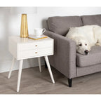 Finco Nightstand Side Table with 2 Drawers