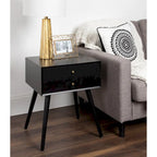 Finco Nightstand Side Table with 2 Drawers
