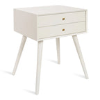 Finco Nightstand Side Table with 2 Drawers
