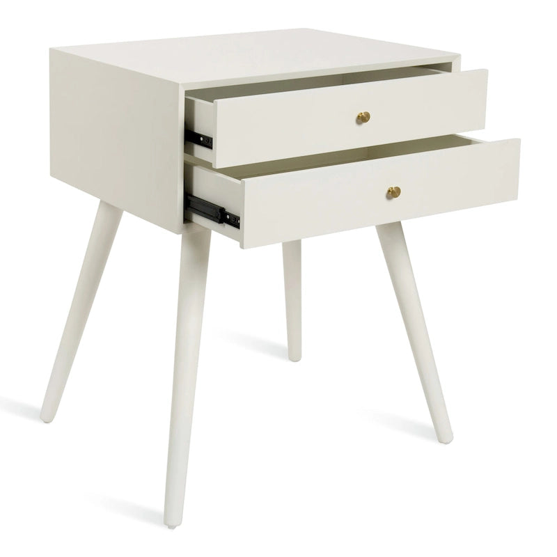 Finco Nightstand Side Table with 2 Drawers