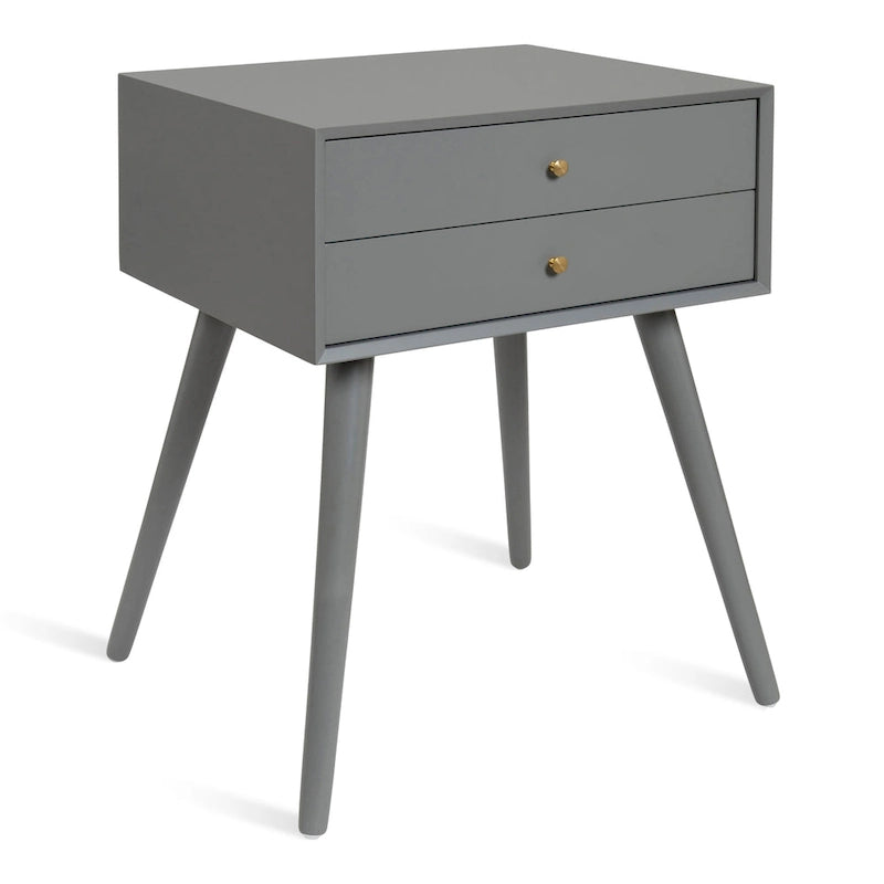 Finco Nightstand Side Table with 2 Drawers