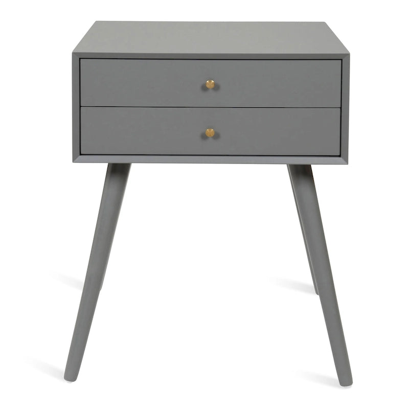 Finco Nightstand Side Table with 2 Drawers