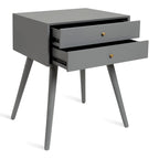 Finco Nightstand Side Table with 2 Drawers