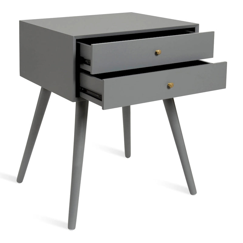 Finco Nightstand Side Table with 2 Drawers