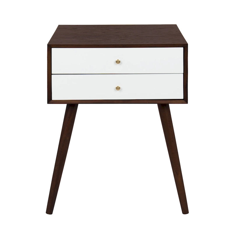 Finco Nightstand Side Table with 2 Drawers