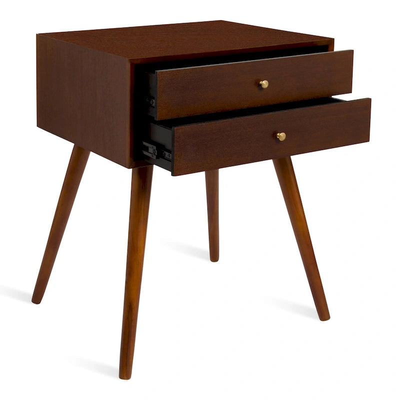 Finco Nightstand Side Table with 2 Drawers