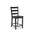 Glenwood Rubbed Black and Charcoal 24 Inch Ladderback Barstool (Set of 2)