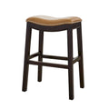 Julian 26 Counter Height Espresso Bar Stool with Tan Faux Leather Seat