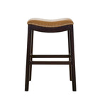 Julian 26 Counter Height Espresso Bar Stool with Tan Faux Leather Seat