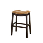 Julian 26 Counter Height Espresso Bar Stool with Tan Faux Leather Seat