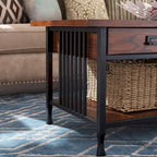 Peter Matte Black Slatted Coffee Table