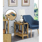 Durango Chairside Table with Charging Station and Shelf
