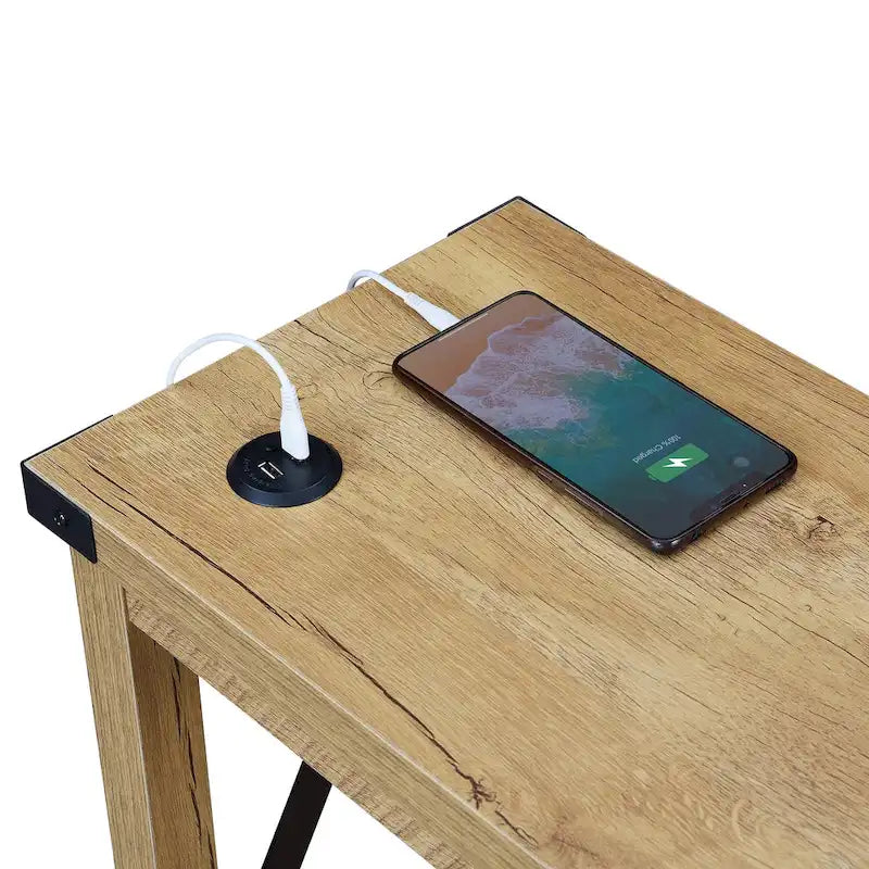 Durango Chairside Table with Charging Station and Shelf