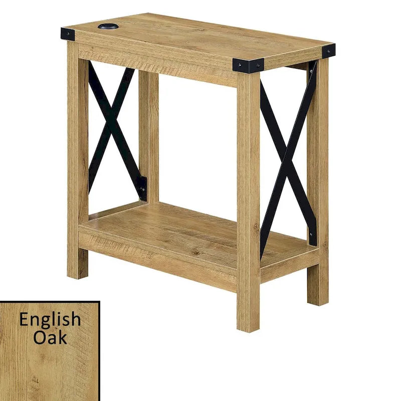 Durango Chairside Table with Charging Station and Shelf