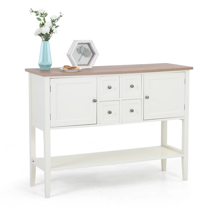 Buffet Sideboard Server Storage Cabinet Organizer with 4 Drawers