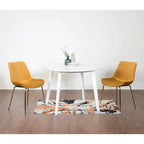 Aufurr Contemporary 3-Piece Dining Set, White Round Table and 2 Chairs