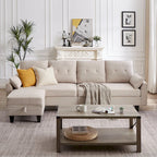 Modular Sectional Sofa Couch L Shaped With Storage Ottoman and Side Bags For Living Room