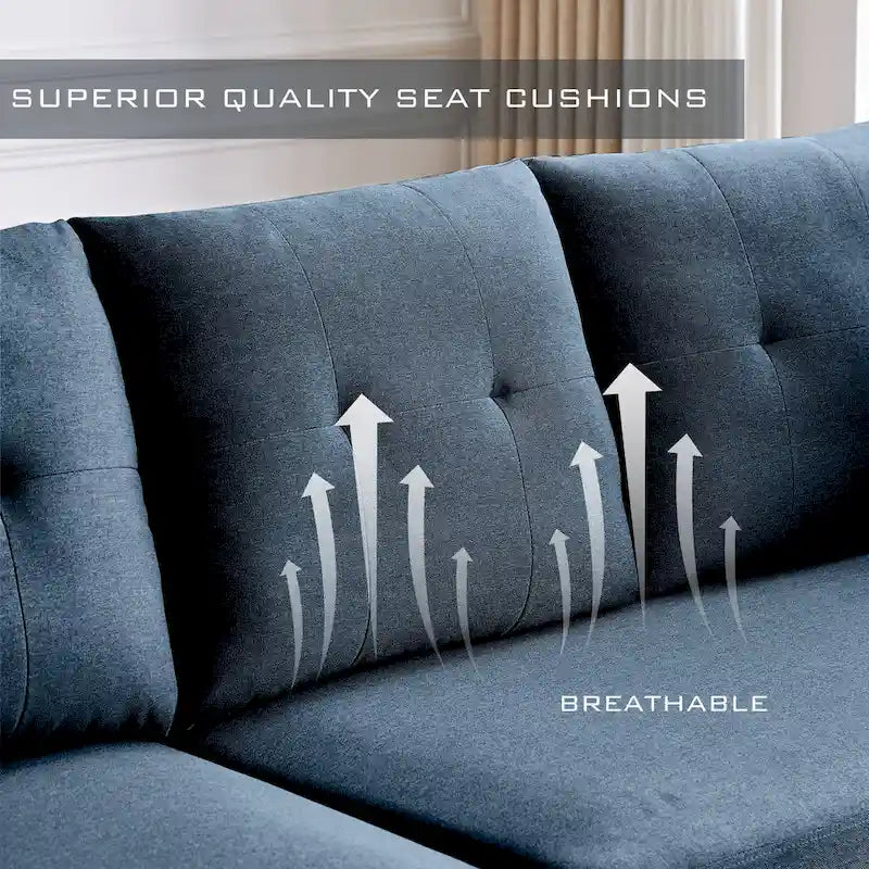 Modular Sectional Sofa Couch L Shaped With Storage Ottoman and Side Bags For Living Room