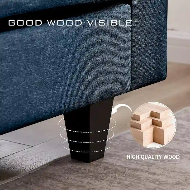 Modular Sectional Sofa Couch L Shaped With Storage Ottoman and Side Bags For Living Room