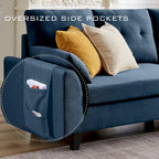 Modular Sectional Sofa Couch L Shaped With Storage Ottoman and Side Bags For Living Room