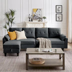 Modular Sectional Sofa Couch L Shaped With Storage Ottoman and Side Bags For Living Room