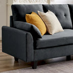 Modular Sectional Sofa Couch L Shaped With Storage Ottoman and Side Bags For Living Room