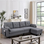 Modular Sectional Sofa Couch L Shaped With Storage Ottoman and Side Bags For Living Room