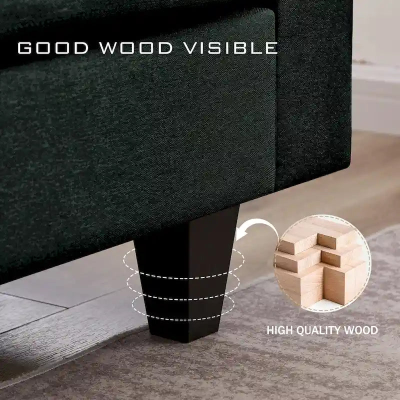 Modular Sectional Sofa Couch L Shaped With Storage Ottoman and Side Bags For Living Room